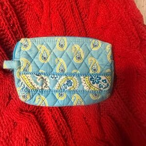 Vera Bradley Quilted Tote Zip Pouch 2005 Retired Bermuda Blue Paisley